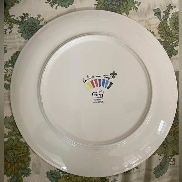 Gien Couleurs du temps cake or serving plate 12” diameter.  Excellent Condition - Picture 2 of 5